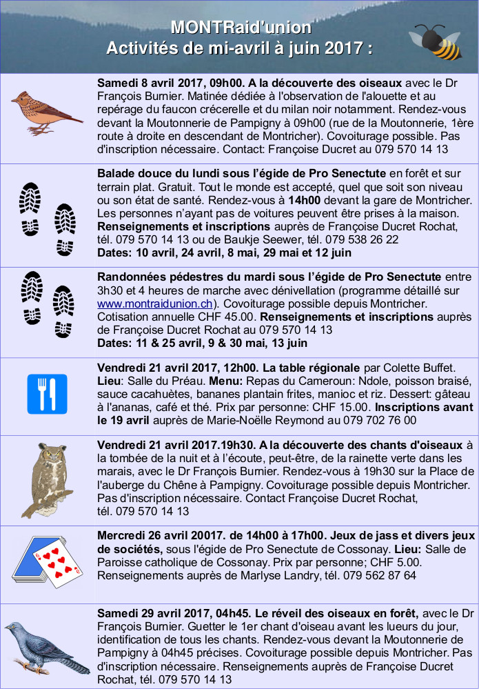 Programme Montraid union avril juin 2017 page1