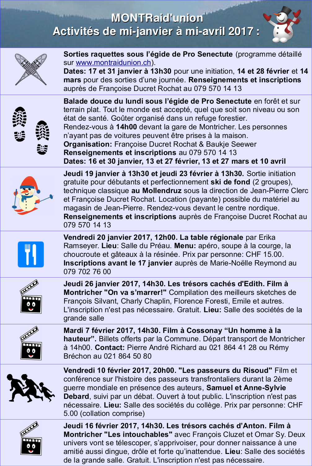 Programme Montraid union janvier avril 2017 page1