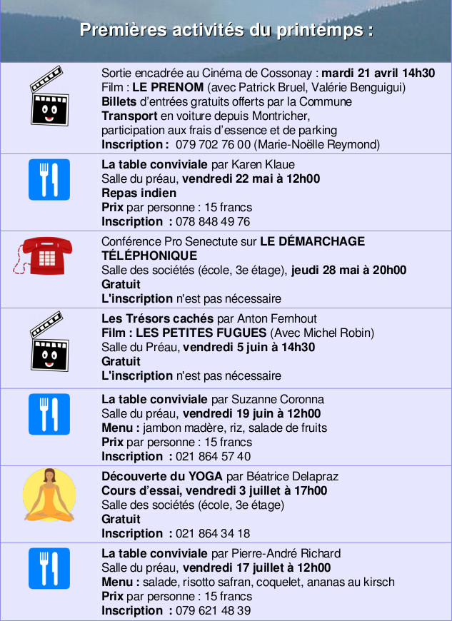 programme avril juillet 2015